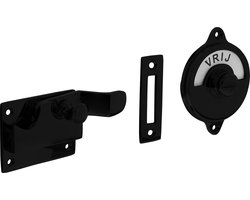 Intersteel WC-overslag met bocht vrij/bezet mat zwart