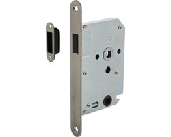 Intersteel Woningbouw magneet badkamer/toilet slot 63/8mm, voorplaat afgerond rvs