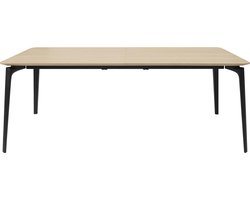 Interstil Uitschuifbare Eettafel Connect - L200 X B100 X H75 Cm - Eiken - Zwarte Metalen Poten