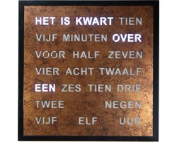 Intertime | Woordklok | Wandklok | 40x40 | Epoxy | Nederlands