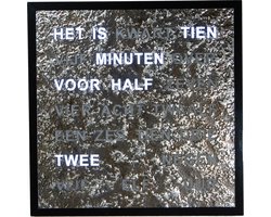Intertime | Woordklok | Wandklok | 40x40 | Grafiet| Nederlands