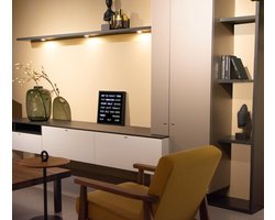 Intertime | Woordklok | Wandklok | 40x40 | Grijs -Marmer | Nederlands