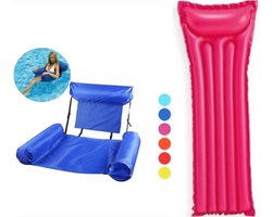 Intex 183 x 69 cm + Drijfstoel 100 x 120 cm WaterHangmat LoungeStoel Zwembad Ligbed Luchtbed - Floating Bed - Beach Float - Float LoungeStoel - Drijvende Water Ligstoel - Opblaasbaar