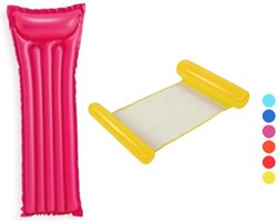 Intex 183 x 69 cm + WaterHangmat Drijfstoel 108 x 73 cm LoungeStoel Zwembad Ligbed Luchtbed - Floating Bed - Beach Float - Float LoungeStoel - Drijvende Water Ligstoel - Opblaasbaar