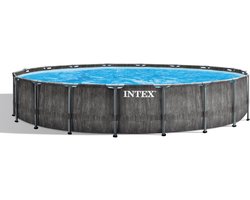 Intex Baltik, 24311 l, Zwembad met frame, Kind & volwassen, Trap, Blauw, Grijs, 99,7 kg
