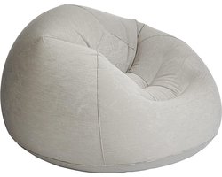 Intex Beanless Bag Chair | Zitzak | Grijs | Opblaas Stoel | Voor Op Reis, Binnen en Buiten