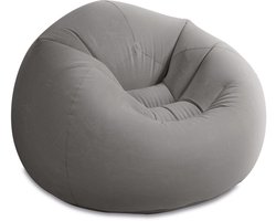 Intex Beanless Bag Deluxe | Opblaasbare Lounge Stoel | Zacht Geribbelde Flocked Toplaag