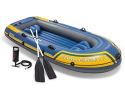 Intex Challenger 3 Boot Set - 295 x 137 x 43 cm - Inclusief peddels en pomp