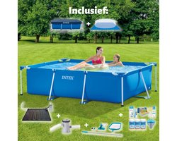 Intex Frame Pool Zwembad - Opzetzwembad - Compleet pakket - Rechthoekig - 220 x 150 x 60 cm - Blauw - Inclusief Pomp & Overige Accessoires