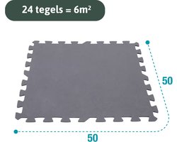 Intex grijze zwembadtegels 29084 6m² - 24 tegels van 50x50 cm (=6m²) - Dikte vloertegels 5MM