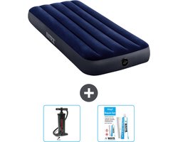 Intex Luchtbed - 1-Persoons - 76 x 191 x 25 cm - Blauw - Inclusief Pomp en Reparatieset