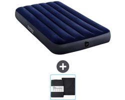 Intex Luchtbed - 1-Persoons - 99 x 191 x 25 cm - Blauw - Inclusief en Hoeslaken
