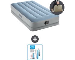 Intex Luchtbed - 1-Persoons - 99 x 191 x 36 cm - Blauw/Grijs - Inclusief pomp - Reparatieset