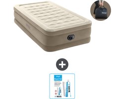 Intex Luchtbed - 1-Persoons - 99 x 191 x 46 cm - Beige - Inclusief pomp - Reparatieset