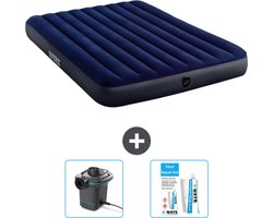 Intex Luchtbed - 2-Persoons - 152 x 203 x 25 cm cm - Blauw - Inclusief Pomp en Reparatieset