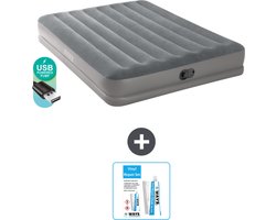 Intex Luchtbed - 2-Persoons - 152 x 203 x 30 cm - Grijs - Inclusief pomp - Reparatieset