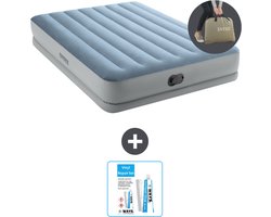 Intex Luchtbed - 2-Persoons - 152 x 203 x 36 cm - Blauw/Grijs - Inclusief pomp - Reparatieset