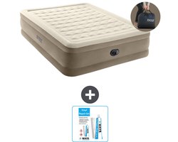 Intex Luchtbed - 2-Persoons - 152 x 203 x 46 cm - Beige - Inclusief pomp en Reparatieset