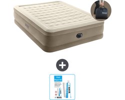 Intex Luchtbed - 2-Persoons - 152 x 203 x 46 cm - Beige - Inclusief pomp - Reparatieset
