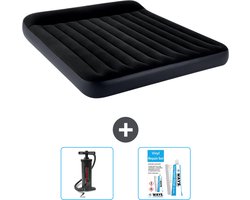 Intex Luchtbed - 2-Persoons - 183 x 203 x 25 cm - Donkerblauw - Inclusief Pomp en Reparatieset