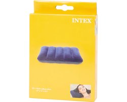 Intex Opblaasbaar kussen - Hoofdkussen - Reiskussen - Inflatable travel pillow - Kampeerkussen - Reis kussen - 43 x 28 x 9 Cm - Blauw