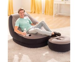 Intex Opblaasstoel met poef Ultra Lounge Relax 68564NP (incl. vloerviltjes)