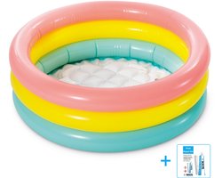 Intex - Opblaaszwembad - Sunset Glow Baby Pool - Zachte opblaasbare bodem - Vanaf 1 tot 3 jaar - Ø 61 x 22 cm inclusief reparatiesetje