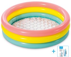 Intex - Opblaaszwembad - Sunset Glow Baby Pool - Zachte opblaasbare bodem - Vanaf 1 tot 3 jaar - Ø 86 x 25 cm inclusief reparatiesetje