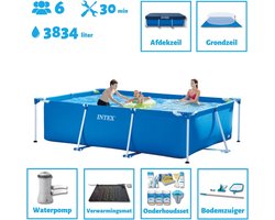 Intex Opzetzwembad - Rechthoekig - 300 x 200 x 75 cm - Blauw - Sterk materiaal - Inclusief Accessoires
