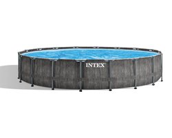 Intex Prism Frame™ Greywood Premium Pool Set - Opzetzwembad - Ø 549 x 122 cm met filterpomp