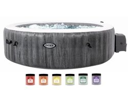 Intex PureSpa Greywood Bubble Deluxe 6 p. + Aquatural Set Aroma Crystals 6 x 350 gram + WiFi