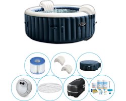 Intex - PureSpa - Jacuzzi - 196 x 71 cm - Donkerblauw - 4 persoons - Inclusief Onderhoudspakket