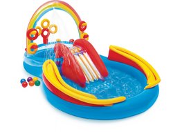 Intex Rainbow Ring Opblaaszwembad met glijbaan - 297 x 193 x 135 cm