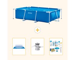 Intex Rond Opblaasbaar Easy Set Zwembad - 183 x 51 cm - Rood - Krab - Inclusief Grondzeil - Zwembadfilterpomp - Onderhoudspakket - 4-delig