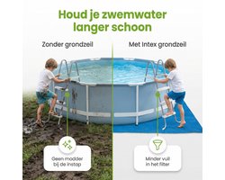 Intex Rond Prism Frame Zwembad - 427 x 107 cm - Grijs - Inclusief Pomp - Ladder - Grondzeil - Afdekzeil - Onderhoudspakket - Verlichting - 9-delig