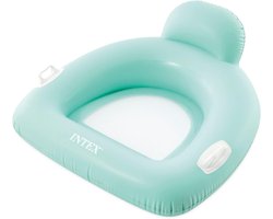 Intex Transparant Lounge Luchtbed Stoel Blauw 114 CM met Handvaten - Luxe Strand Luchtbed - Zwembad Luchtbed - Zwemband