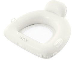 Intex Transparant Lounge Luchtbed Stoel Wit 114 CM met Handvaten - Luxe Strand Luchtbed - Zwembad Luchtbed - Zwemband