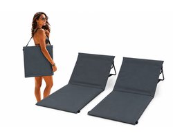 Intimo Strandstoel - 2 Stuks - Antraciet - 102 x 51 x 41 cm
