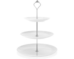 Intirilife 3-tier porseleinen taartstandaard - serveerstandaard etagere voor cakes, muffins, fruit en nog veel meer