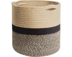 Intirilife Flexibele katoenen touw plantenmand opbergmand 20 x 20 cm voor organisatie en netheid