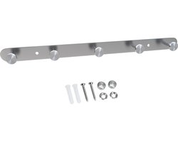 Intirilife roestvrijstalen kapstok model A - 5 haken - jashaken kapstok in 5 verschillende designs