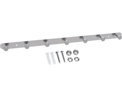 Intirilife roestvrijstalen kapstok model A - 7 haken - jashaken kapstok in 5 verschillende designs