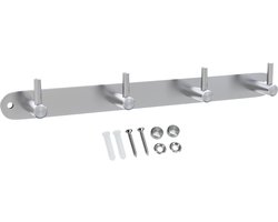 Intirilife roestvrijstalen kapstok model B - 4 haken - jashaken kapstok in 5 verschillende designs