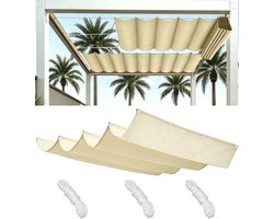 Intrekbaar Golfzonnezeil - Veranda Zonwering Pergola Vervanging - Buiten Schaduw Creëren - Waterdicht Met UV-Bescherming - 230 x 590 cm