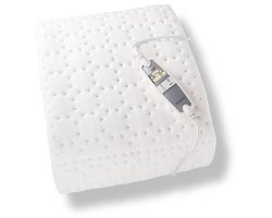 Inventum HL197V elektrische onderdeken 210x92 cm - 1 persoons - Warmtedeken - 9 warmtestanden - Aparte voetzone - Anti-allergie - Antibacterieel - Turbostand - Fleece - Wit