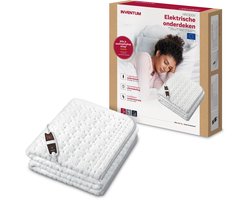 Inventum HN1300V elektrische onderdeken 150x80 cm - 1 persoons - Warmtedeken - 4 warmtestanden - Aparte voetzone - Fleece - Wit