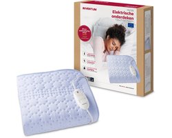 Inventum HN136i elektrische onderdeken 150x80 cm - 1 persoons - Warmtedeken - 3 warmtestanden - Extra warme voetzone - Antibacterieel - Fleece - Lichtblauw