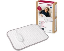 Inventum HNK18 Elektrisch Warmtekussen 44x33 cm - Verwarmingskussen - 3 Warmtestanden - Automatische Uitschakeling - Wasbaar - Heating Pad - Wit/Grijs