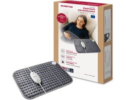 Inventum HNK182G elektrisch warmtekussen 44x33 cm - 3 warmtestanden - Snelle opwarming - Wasbaar - Fleece - Grijs