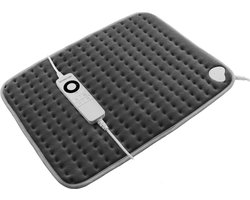 Inventum HNK186G elektrisch warmtekussen 60x40 cm - Extra groot - Automatische uitschakeling - 6 warmtestanden - Fleece - Verwarmingskussen - Heating pad - Grijs